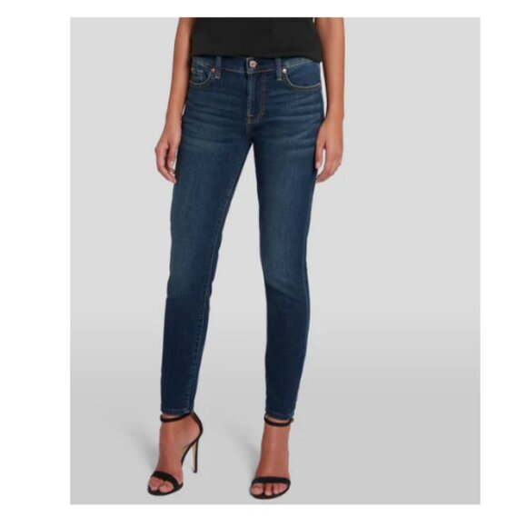 7 for all Mankind Women's B(AIR) Dark Wash Ankle Skinny Jeans Size 28 - Picture 1 of 11